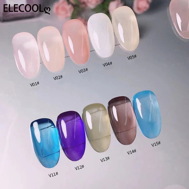 

Прозрачный Гель-лак для ногтей ELECOOL 15 мл, все для маникюра, дизайн ногтей, светящиеся полигели для наращивания ногтей, гель для ногтей