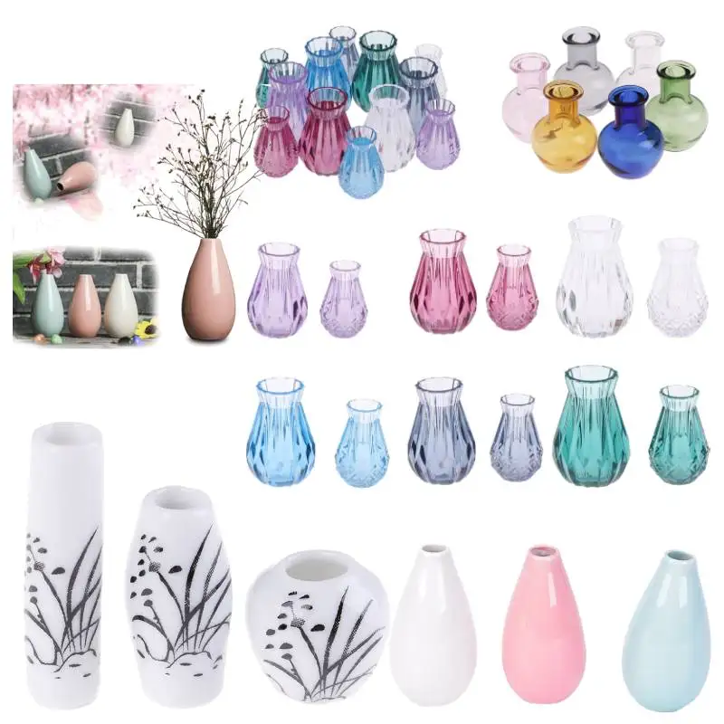 Новый стиль 1:12 Кукольный дом цветочный горшок ваза керамический чайник раковина