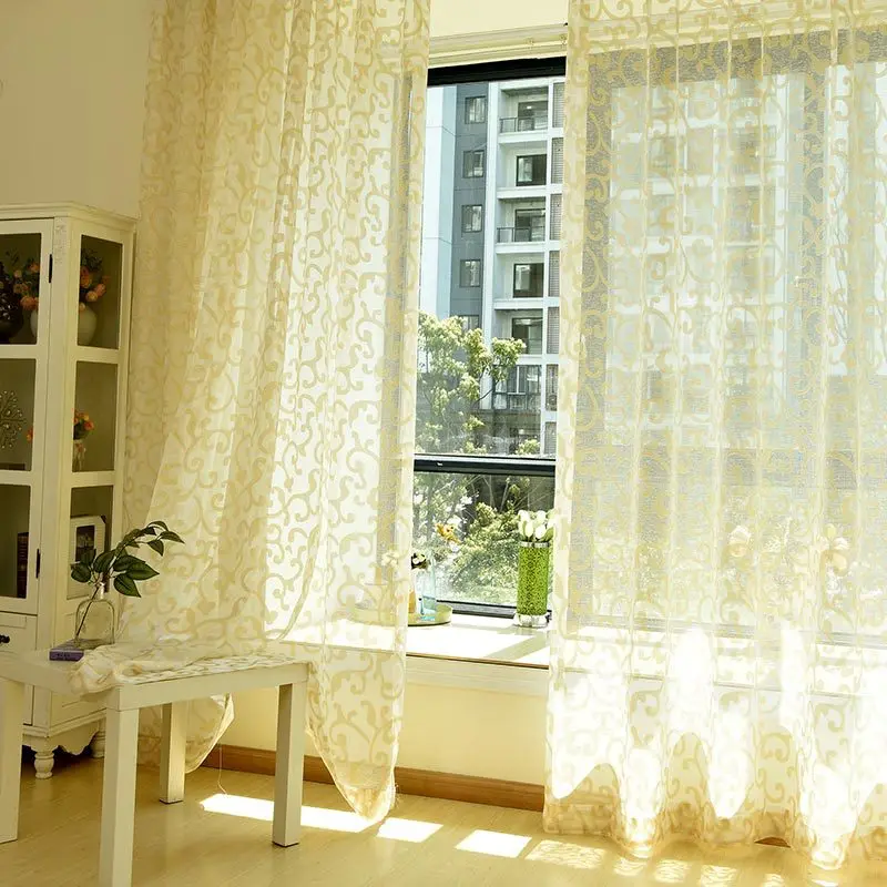 Готический домашний декор золотистые тюлевые шторы занавески для гостиной