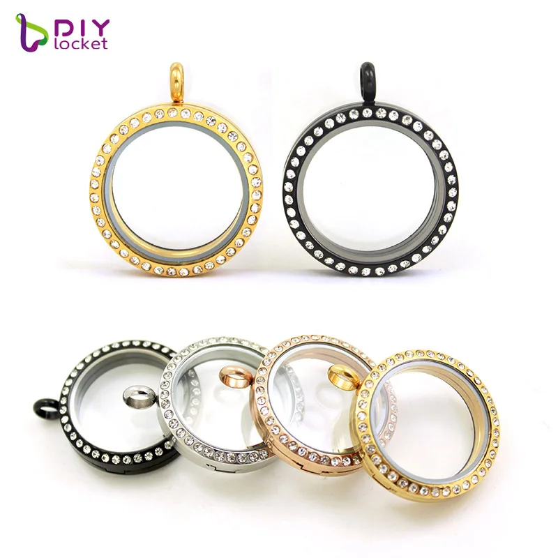 30 мм кристалл из нержавеющей стали плавающий медальон Магнитный стеклянный