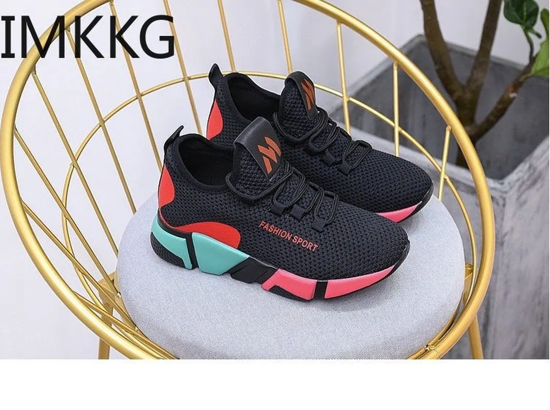 Новые модные женские кроссовки Женская повседневная обувь на плоской платформе