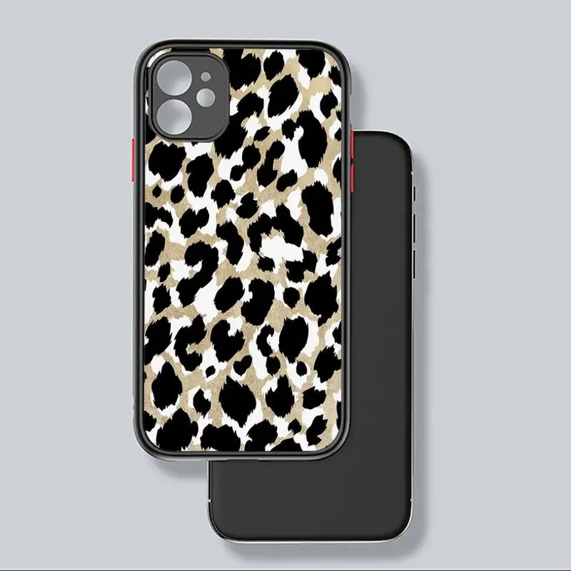 

Sexy leopard Phone Case black matte transparent For iPhone 7 8 x xs xr 11 12 pro plus mini max Clear Funda