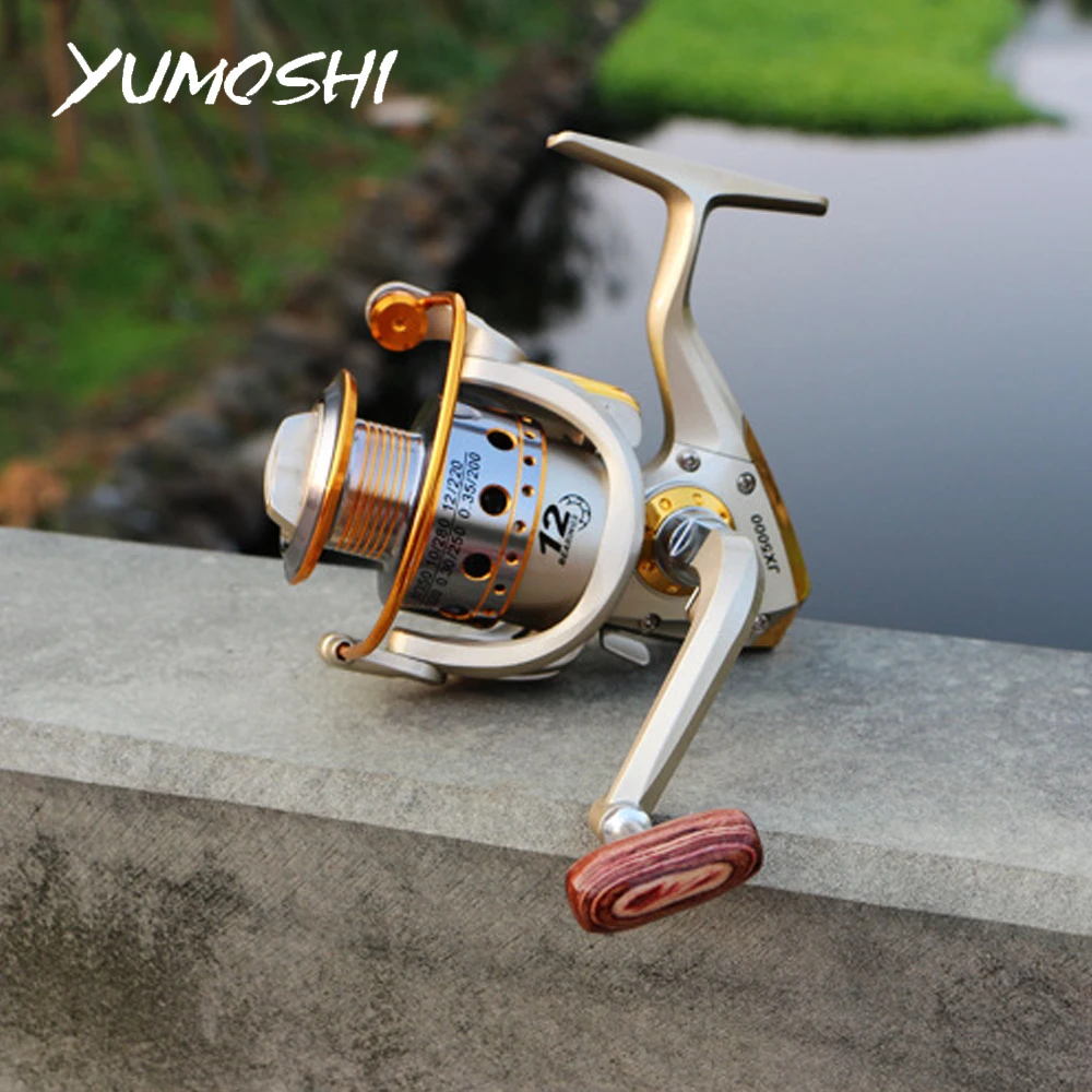 Рыболовная катушка рыболовная с деревянной рукояткой 12 + 1 BB лево-/правоворукая 2020