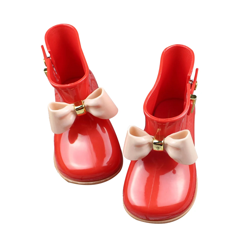 Детские непромокаемые сапоги с узелком бабочкой водонепроницаемые Нескользящие