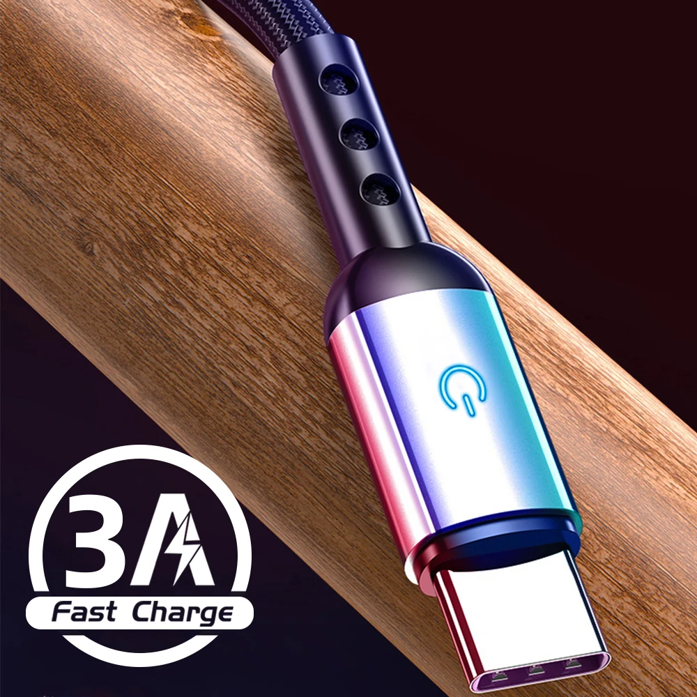 FONKEN Тип USB C зарядный кабель 1 2 м 3A быстро Зарядное устройство док-станция с для
