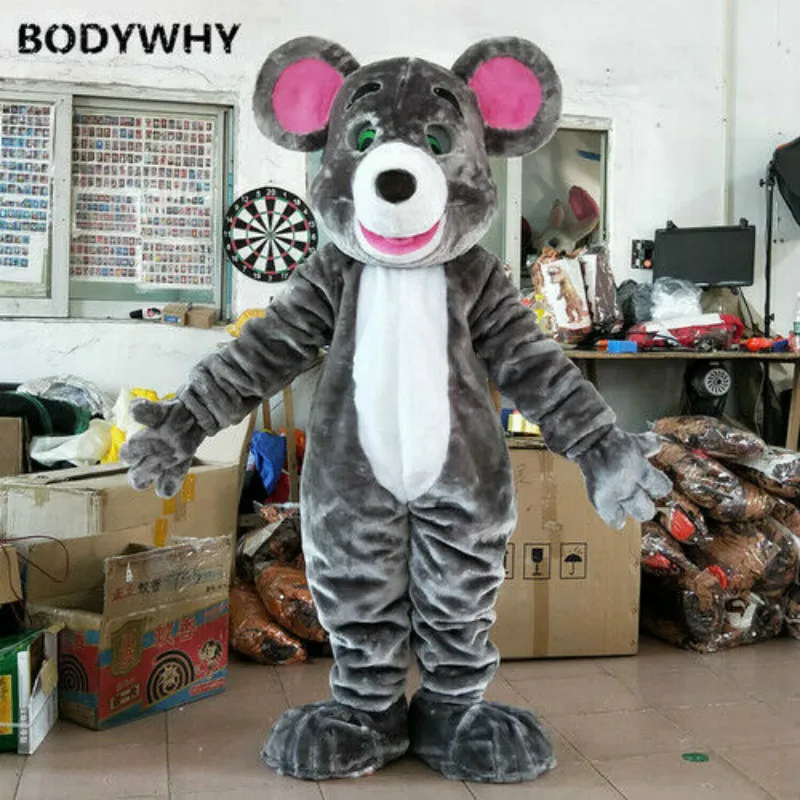 

Cute Mouse Mascot Costume Suits Cosplay Party Dress Outfits Promotion Fursuit Cartoon Carnival Halloween Xmas Easter Ad Clothes