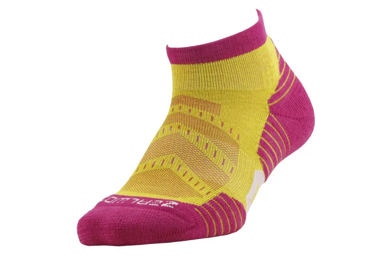 1 pair yellow pink Беговые носки, ZEALWOOD Мужские Женские антиблистерные носки для велоспорта спортивные носки для гольфа Антибактериальный увлажняющий, 1/3 пар - Цвет: 1 pair yellow pink