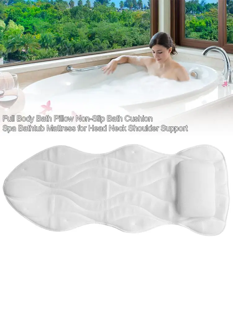 Новая подушка для ванной всего тела Нескользящая ванны спа ванна матрас головы