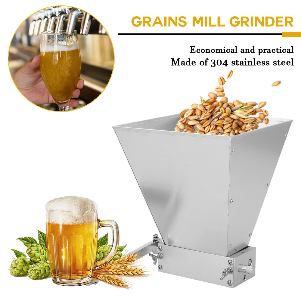 

Stainless Steel Grains Mill Grinder Food Processors Manual Malt Corn Grain Crusher 2 Rollers