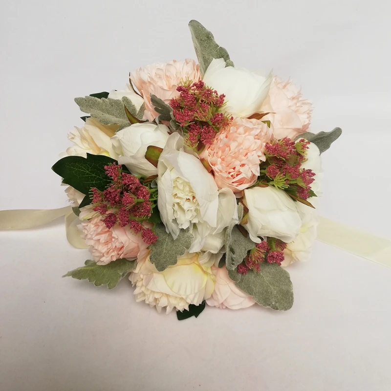 

Wedding Bouquet Bridal Bouquet Brides flowers Pink Hydrang Satin rose flower Wedding Flowers Wedding Decoration de mariagel