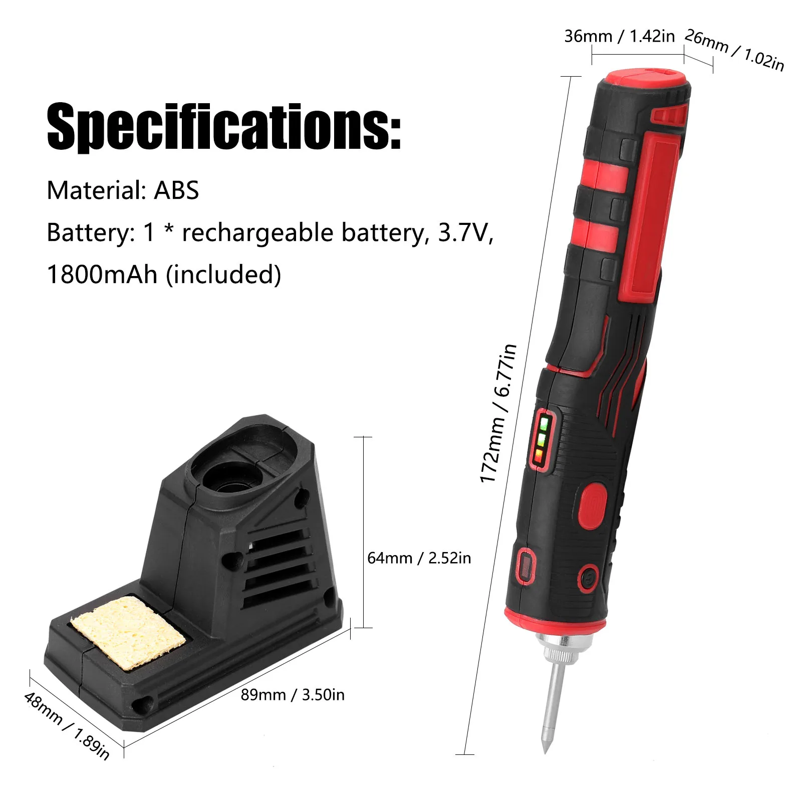 

Electric Soldering Iron Kit Rechargeable Wireless Professional Rechargeable Soldering Iron with Bright LED Light Battery