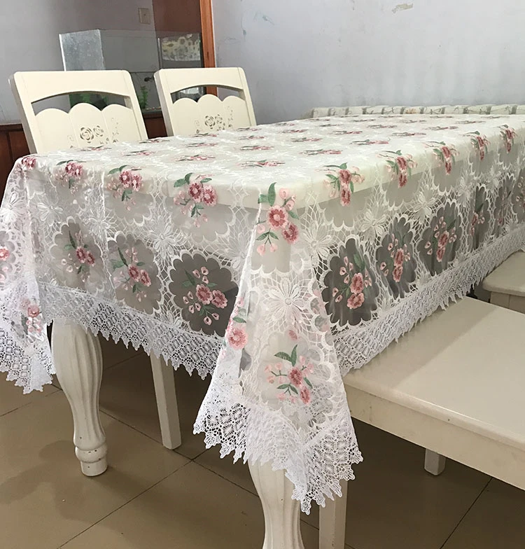 

Europe embroidered tablecloth table Runner dining table cover TV Cabinet Table cloth flower Lace Desk Mat Fabric Towel HM77