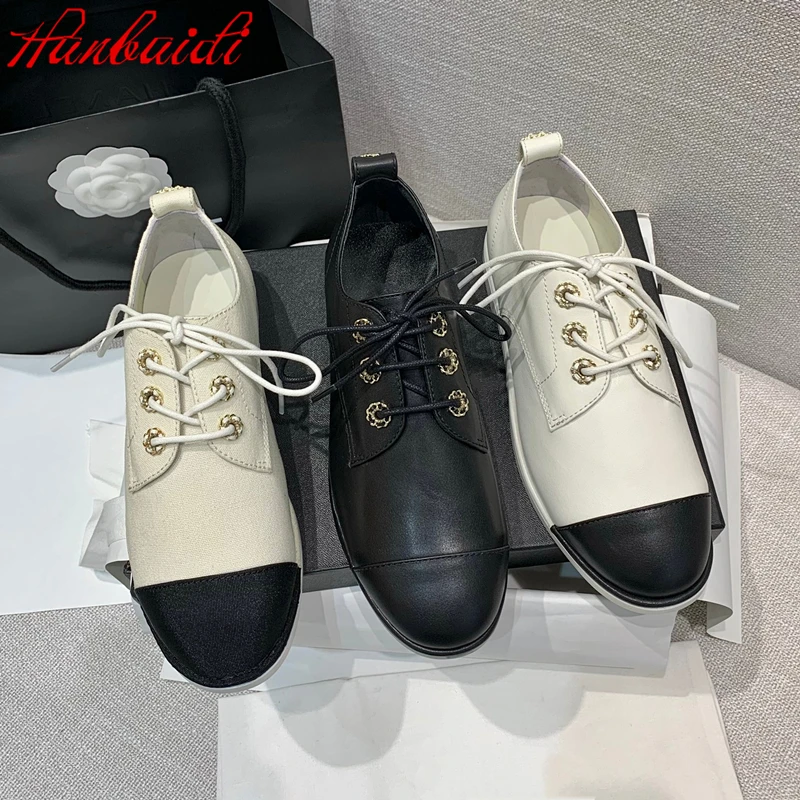 

MIxed Color Women Loafers Fahion Genuine Leather Women Casual Shoes Round Toe Lace Up Women Flats Shoes zapatillas mujer 2022