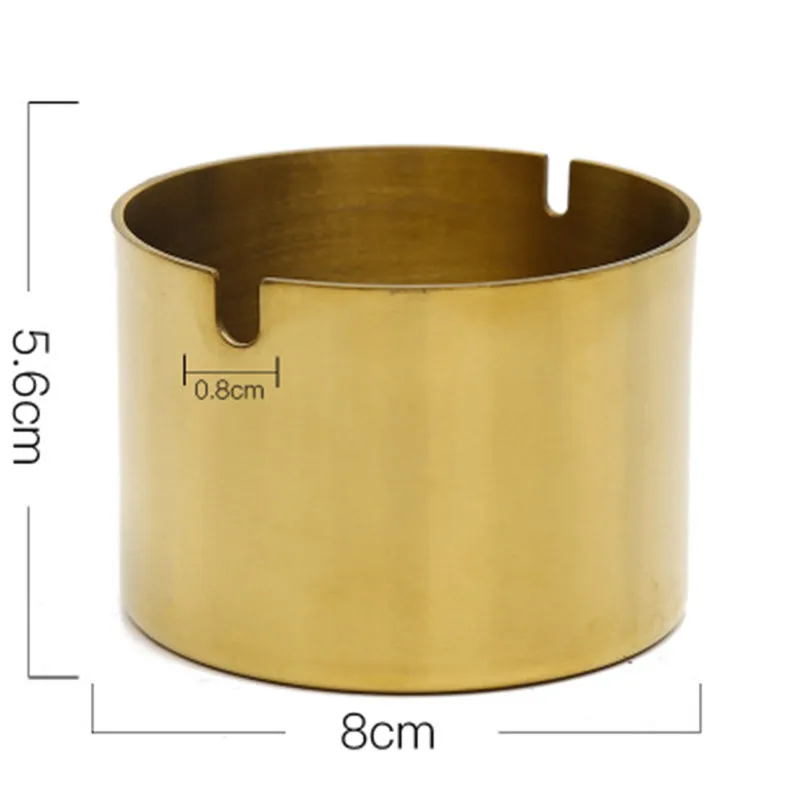

Metal Portable Round Ashtray Stainless Steel Anti-fall Thickening Ashtray Home Cigarettes Holder Eco-Friendly Retardant Ash Tray