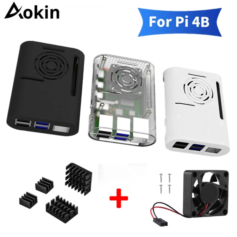 Чехол с охлаждающим вентилятором для Raspberry Pi 4 Модель B|Аксессуары