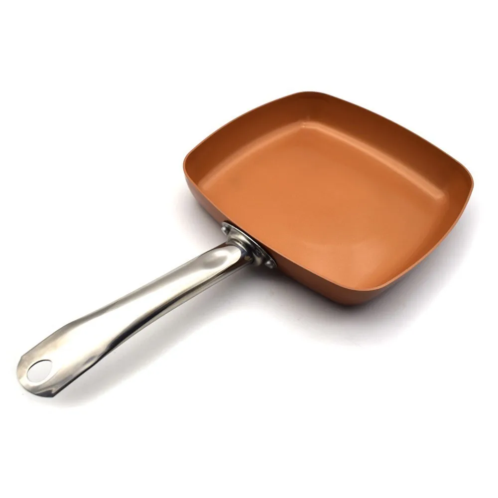 8/10/12 Inch non-stick Skillet Copper Frying Pan With Ceramic Coating Induction Cooking oven Dishwasher Safe Saucepan | Дом и сад