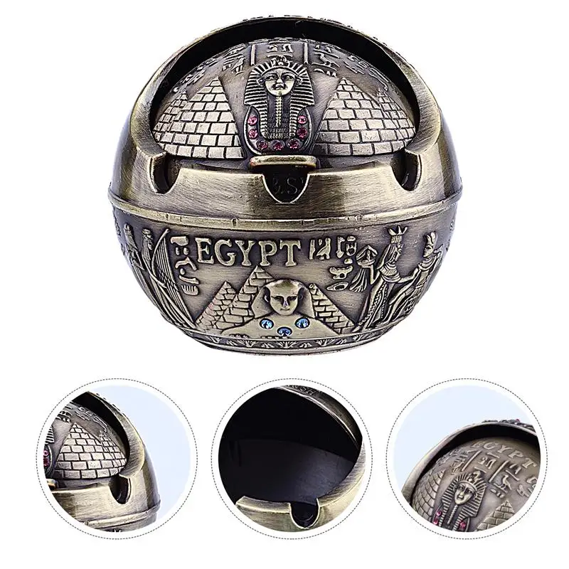 Пепельница с крышкой и защитой от ветра креативная пепельница в египетском стиле