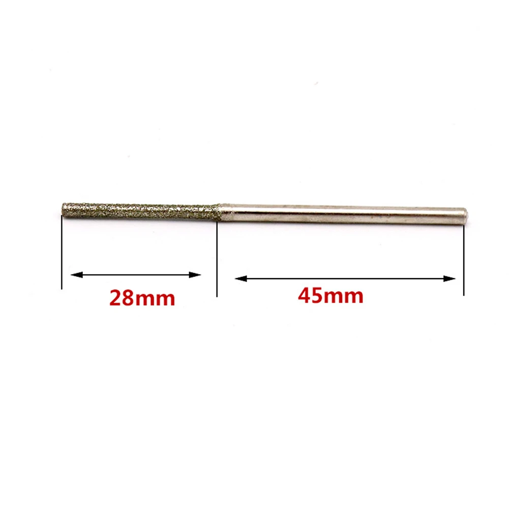 

30Pcs 1.2mm Jade Punching Needle Diamond Core Drill Bit Jade Drilling Shank Diameter 3/32\\\\\\\" Toolholder 28mm Drilling Depth