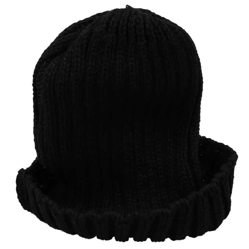 Мужская шерстяная теплая Лыжная шапка зимой (черная) | Аксессуары для одежды