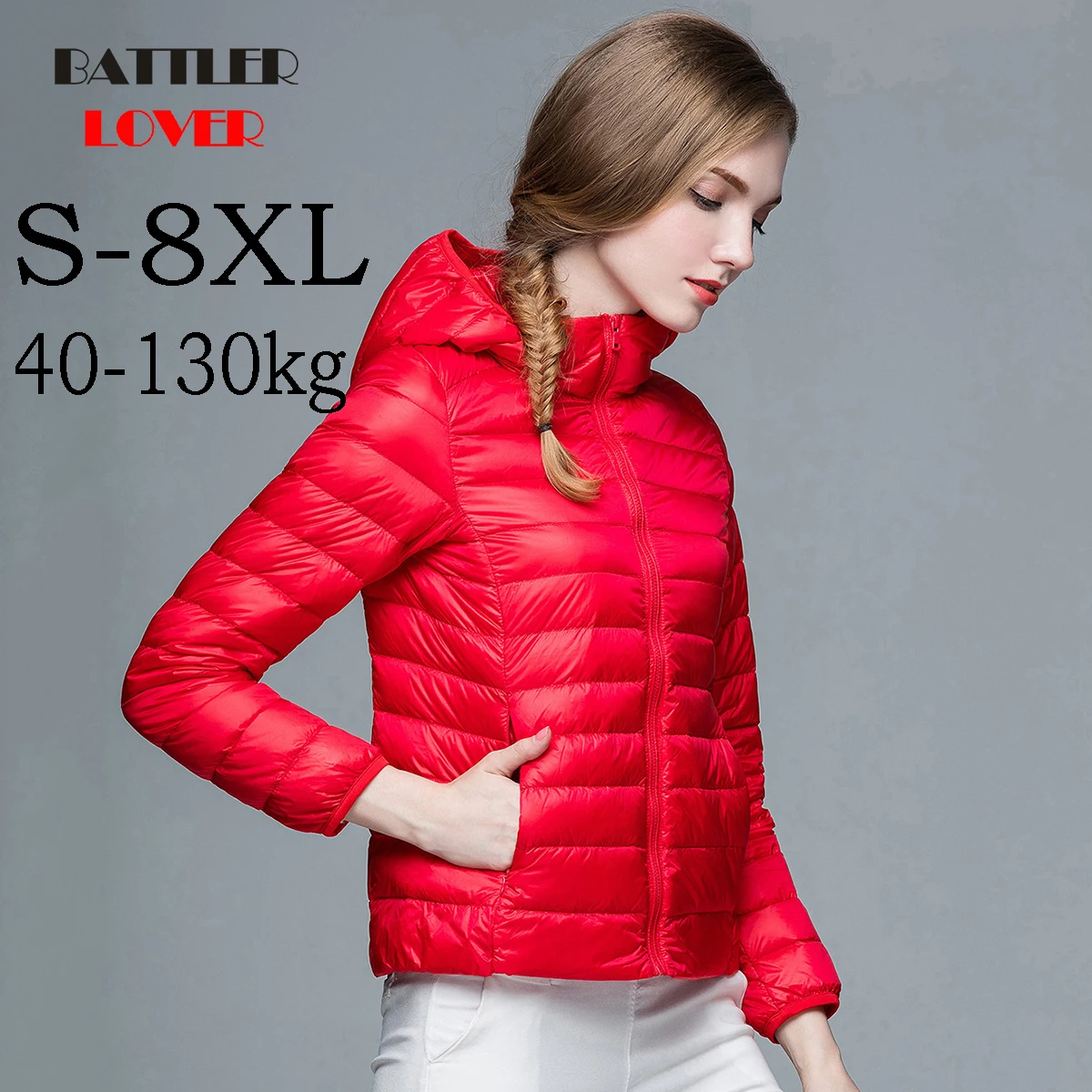 

Пуховик женский зимний, S-8XL, ультратонкий, на 90% утином пуху, однотонный, портативный, теплый