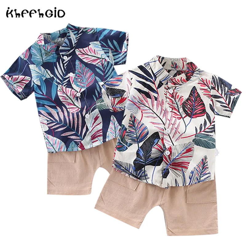 2021 new children's clothing birthday Summer Boys' printed boys' cotton long sleeve 2-piece shirt + pants 01234 years old |
