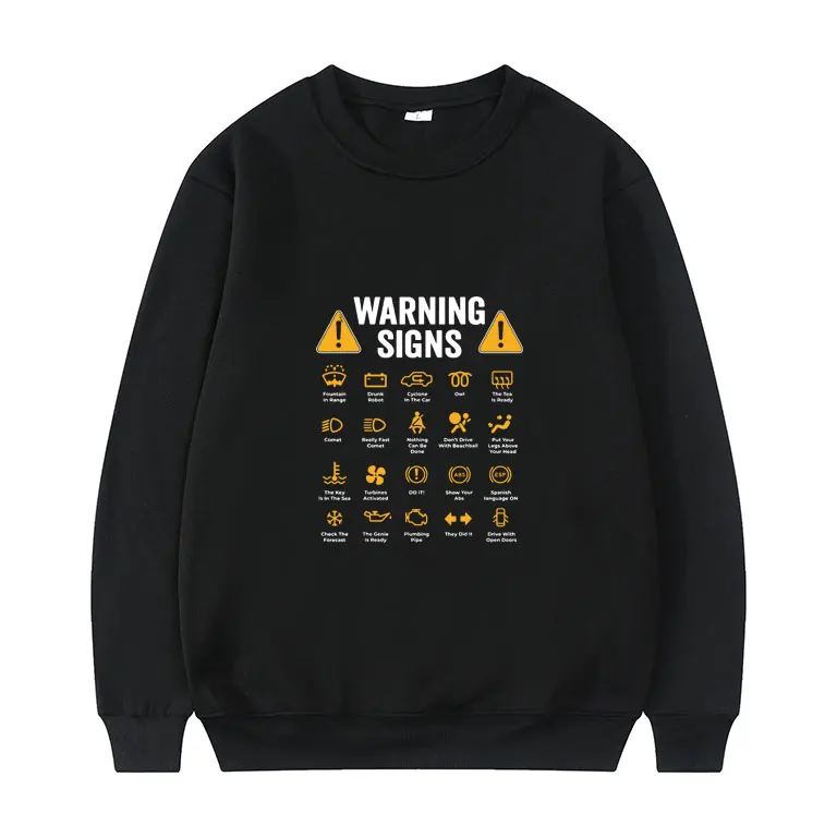 

Driving Warning Signs 101 Auto Mechanic Gift Driver Women's Pullovers Fashion Loose Man Sweatshirts Cotton Bodywarmer Pullover
