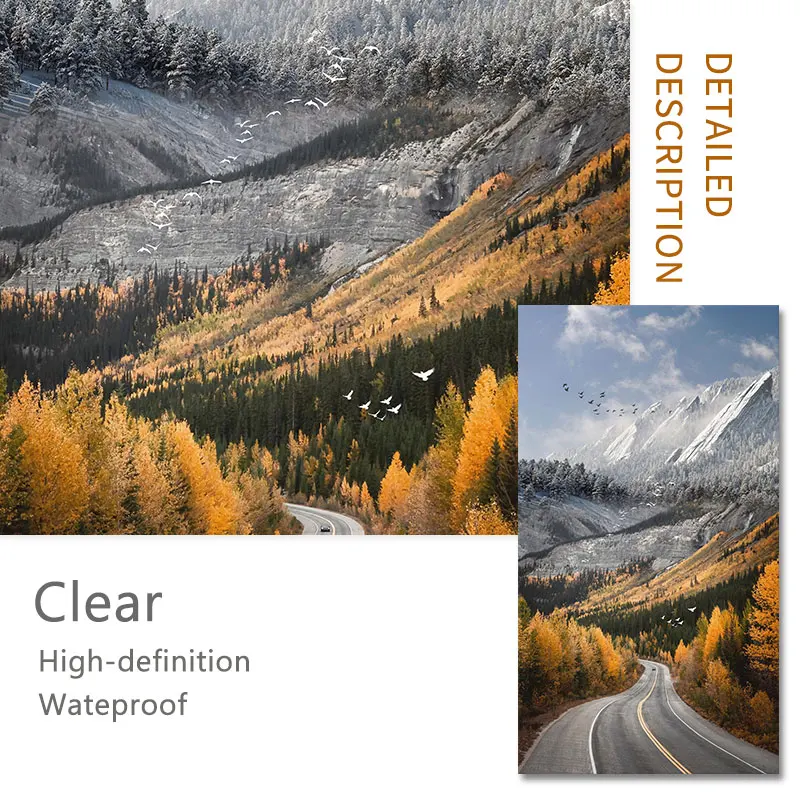 Картина на холсте Летающие птицы леса принты и плакаты скандинавский пейзаж