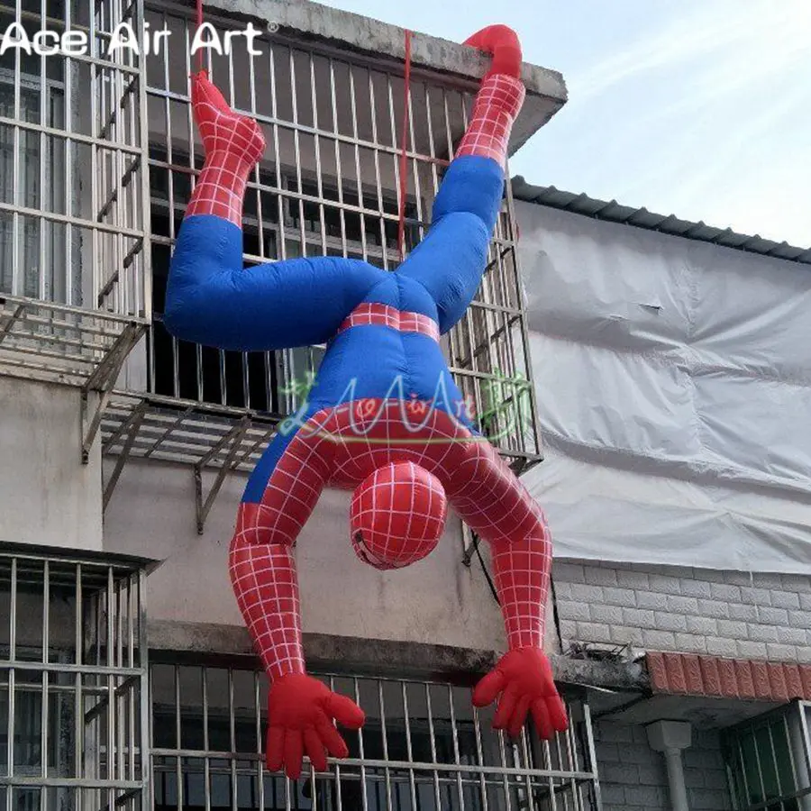 4 мл гигантская надувная мультяшная модель для восхождения на стену светодиодное