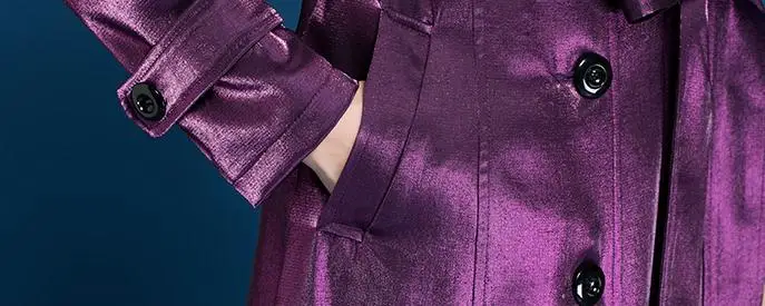 Spring Fall Fashion Women Single Breasted Sash Bow Purple Long Trench Coat Womens Overcoat Suit Collar Woman Windbreaker | Женская