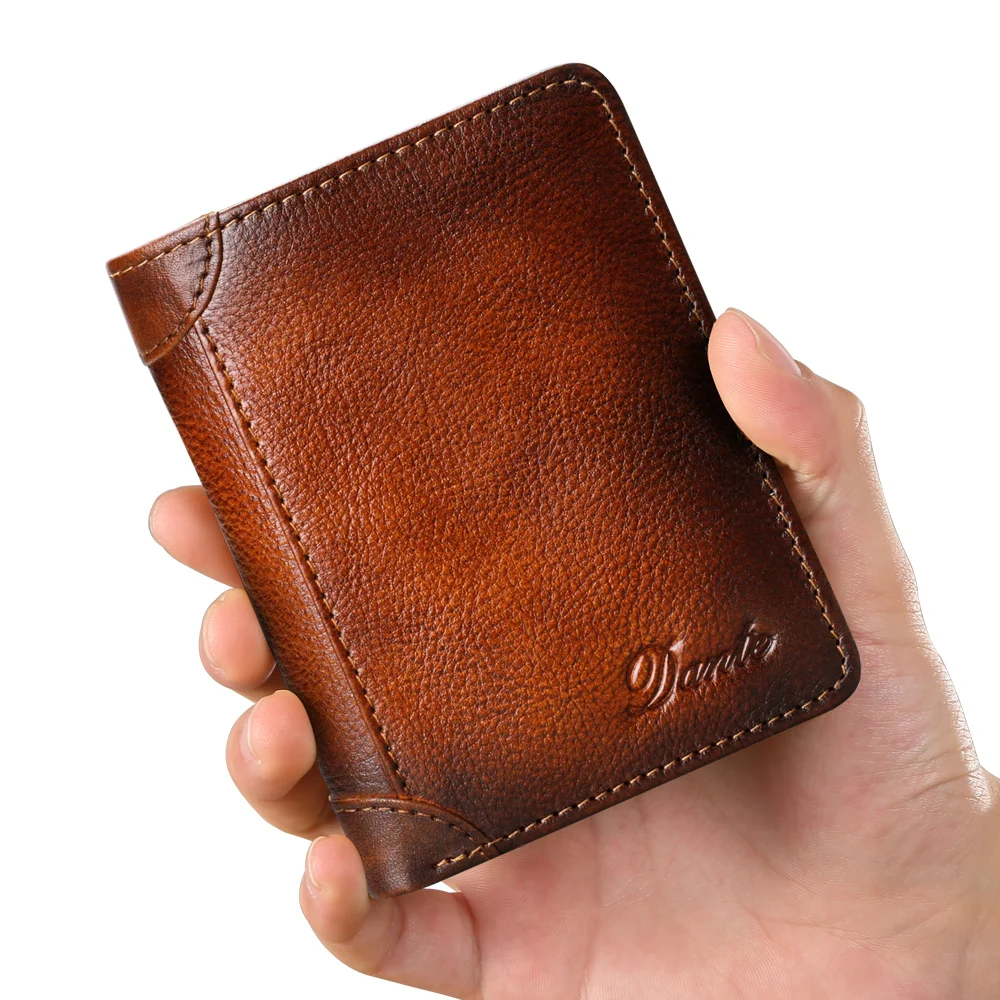 

Dante new men's leather wallet anti-theft credit card function driver's license rub color leather wallet small money bag