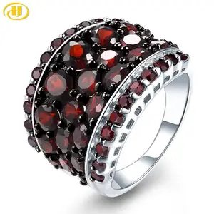 Hutang серебряное Гранатовое кольцо 925 ювелирные изделия, драгоценный камень 5.5ct красный гранат кольца для женщин ювелирные украшения , подарок на Рождество