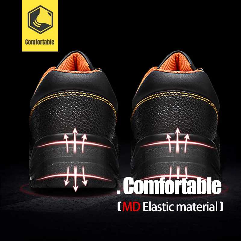 Мужская безопасная обувь Рабочая со стальным носком удобная Легкая