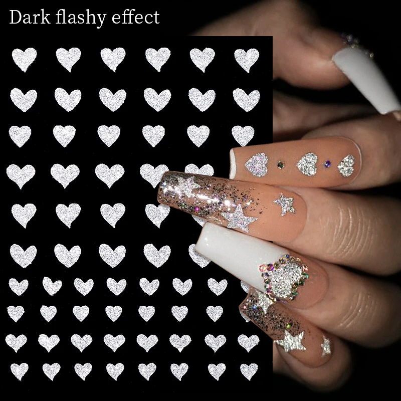 

1PC 3D Nail Stickers Reflective Sparkle Self-Adhesive Slider Nail Art Decorations Manicure Accessories Nail Sticker