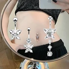 Женские кольца для пупка с бабочкой и змеей, классические кольца для пупка из хирургической нержавеющей стали, модные ювелирные украшения для пирсинга тела