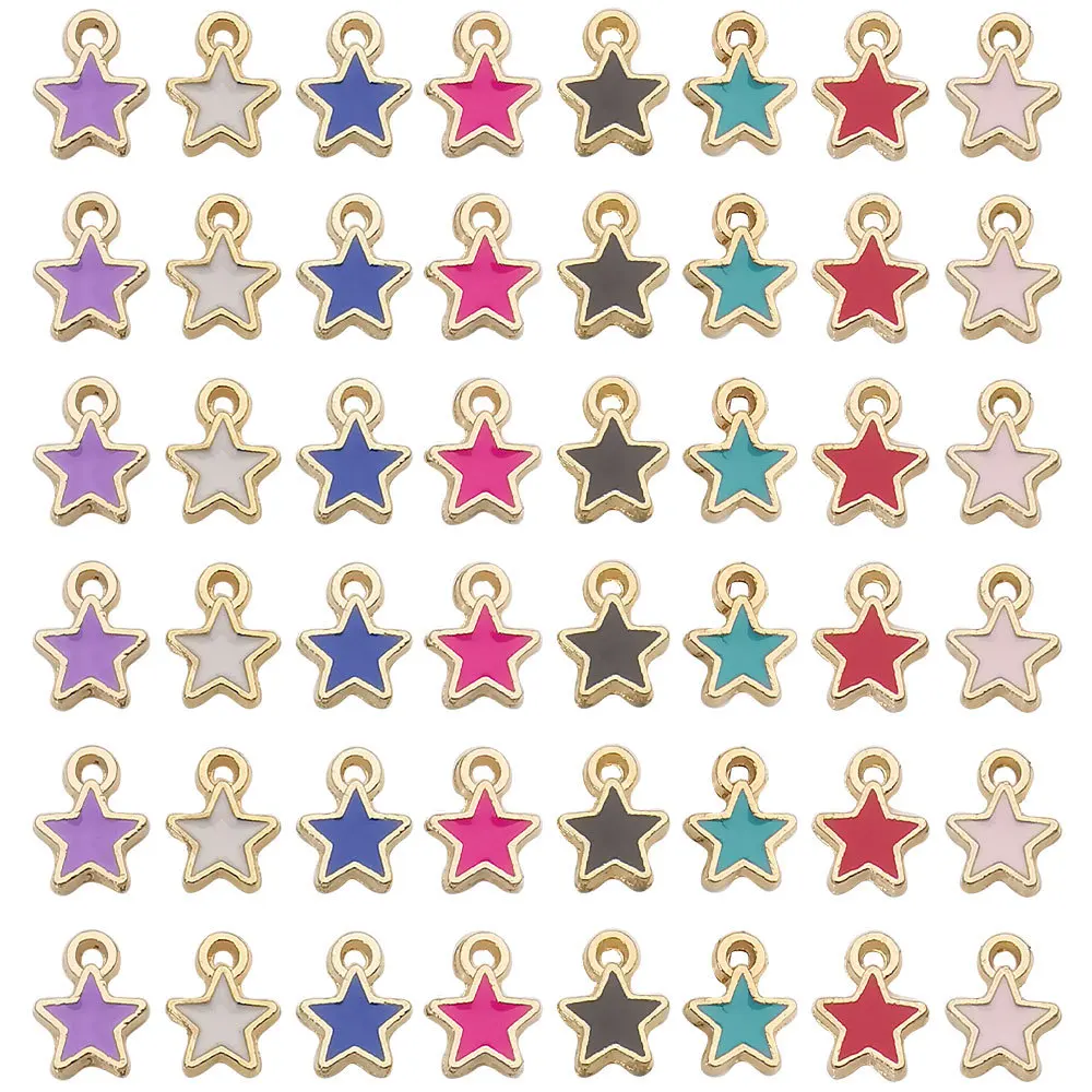 

30pcs/lot for Zinc Alloy Enamel Charms Mini Stars Charms DIY Earrings Bracelet Pentagram Pendants Handmade Necklace Accessories