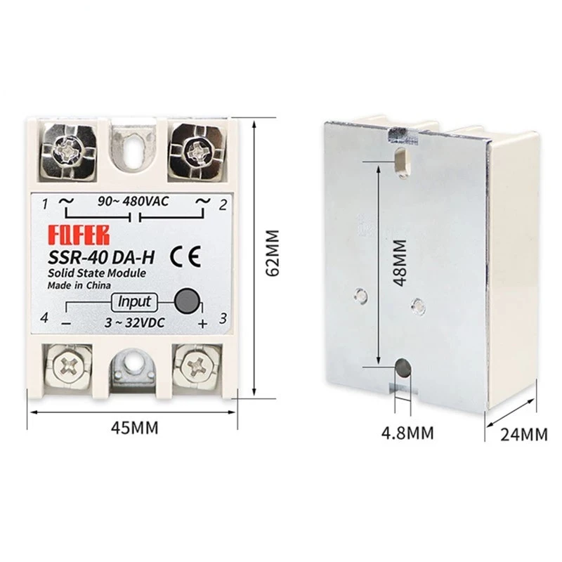 Твердотельное реле SSR-100DA-H 3-32VDC - 90-480VAC SSR 20DA 40DA 60DA 80da твердотельный регулятор