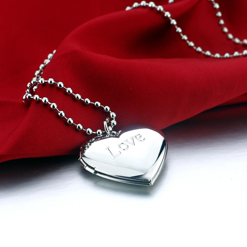 Подвески в форме сердца из стерлингового серебра 925 пробы с о-образной цепочкой