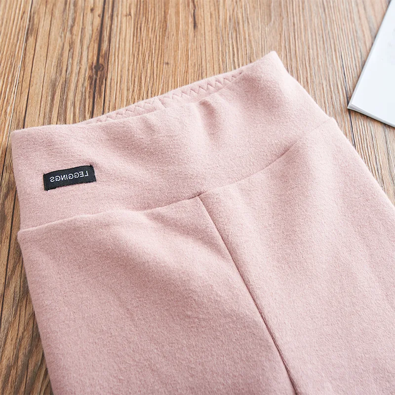 

Baby Girls' Pants Spring and Autumn Slim Stretch Casual Leggings for Kids High Waist Trousers Children's Solid Clothes of 3-8Y