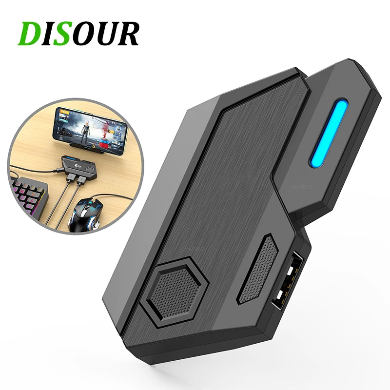 

DISOUR Mobile Game Keyboard Mouse Converter For Android iOS (Below iOS13.3) Phone Bluetooth Connection Control MIX-SE For PUBG