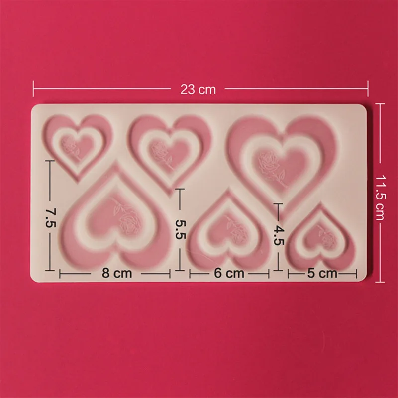 

Romantic Heart Rose Silicone Fondant Chocolate Resin Sugarcraft Mold For Pastry Cup Cake Decorating Kitchen Tool