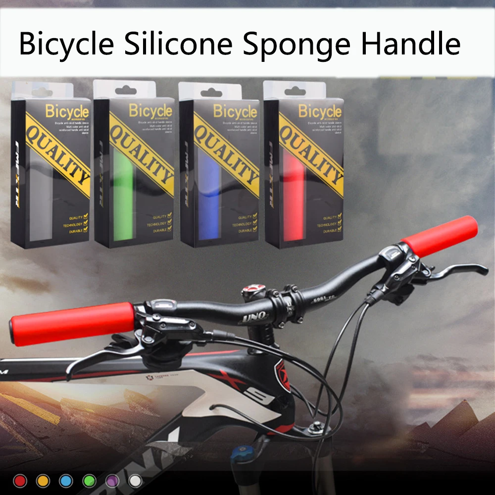 

1 Pair Soft Foam Silicone Sponge Bicycle Handlebar Grips Cover Colorful Anti-slip Bike Handle Bar Grips Cover Cycling Parts 50g