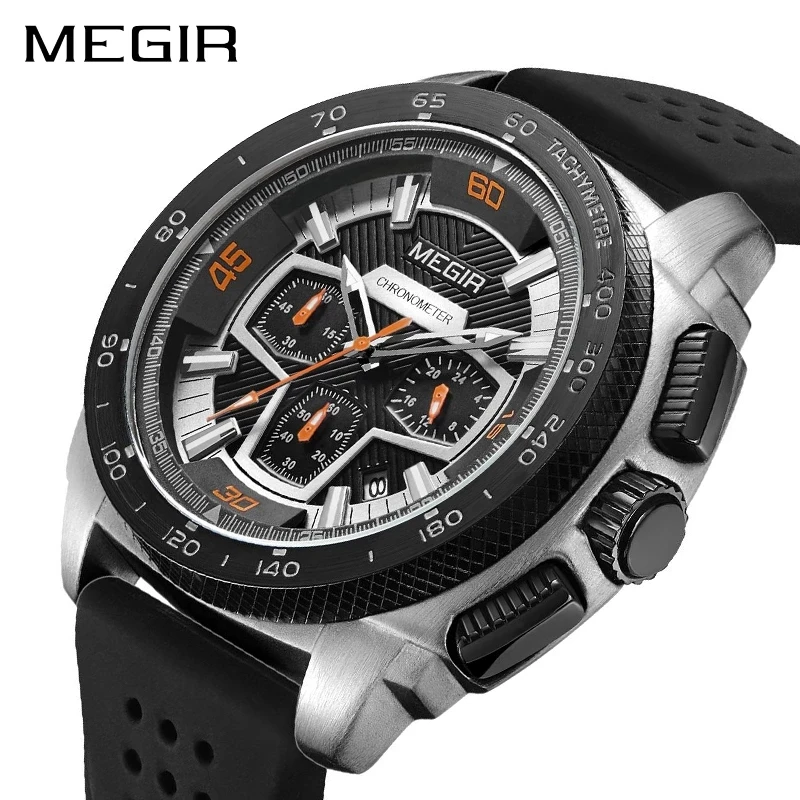 

MEGIR Sport Quartz Watch Men Multifunction Luminous Waterproof Chronograph 24 Hours Military Watches Relogio Masculino 2056G