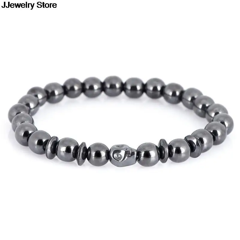 Браслет для магнитной терапии мужчин и женщин избавление от веса Череп черный