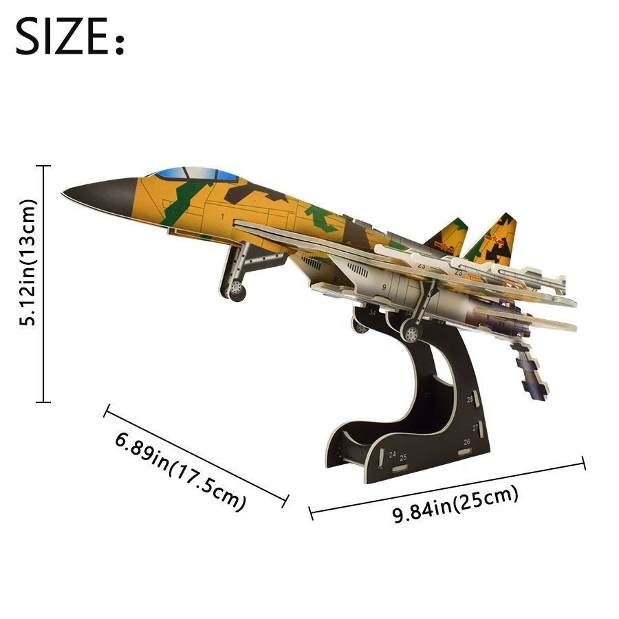 3D пазл сделай сам крутая модель истребителя сборка самолета бумажная