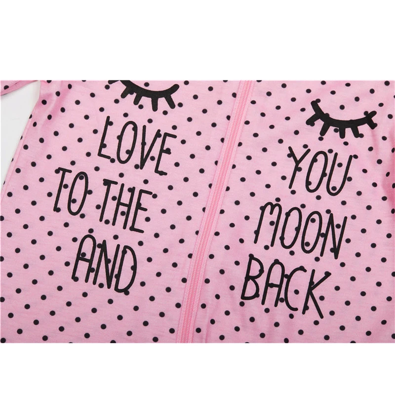 2020 Newborn Cartoon Eyes Letter Moon Love Dot Long Sleeve Zipper Baby Girl Clothes Infant 2t Girls Pijamas | Детская одежда и
