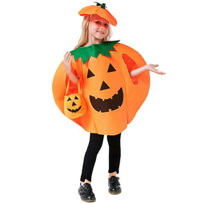 

Non-woven Halloween Costumes Children Pumpkin Makeup Show Clothes Halloween Party Parent-child Interactive Decoration PropsYK101