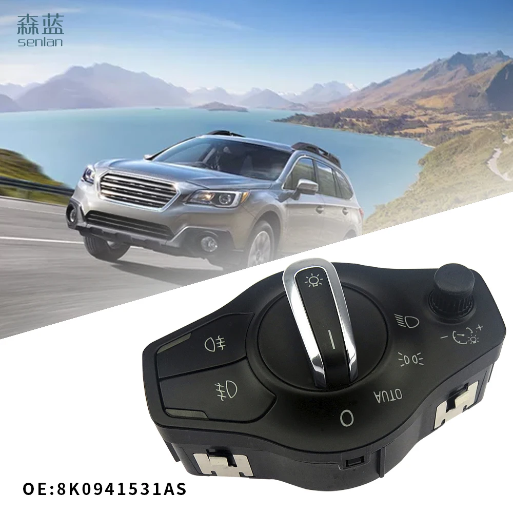 

SCJYRXS Chrome Automatic Front Headlight Fog Lamp Switch For A4 A5 Q5 8K0941531AS 8K0 941 531AL 8K0 941 531 AS 8K0 941 531AS