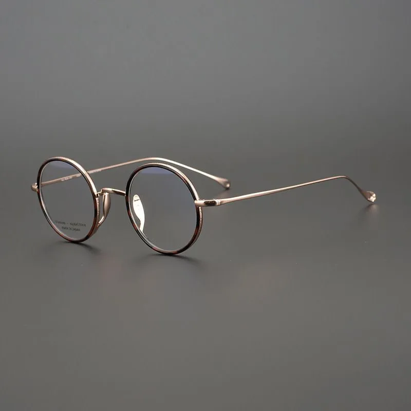 

Оправа для очков ручной работы для мужчин и женщин, брендовые дизайнерские японские круглые суперлегкие очки в стиле ретро