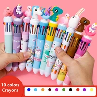 cartoon animal 10 color pen switchable color ballpoint pen office pen student writing pen children school supplies prizes pen