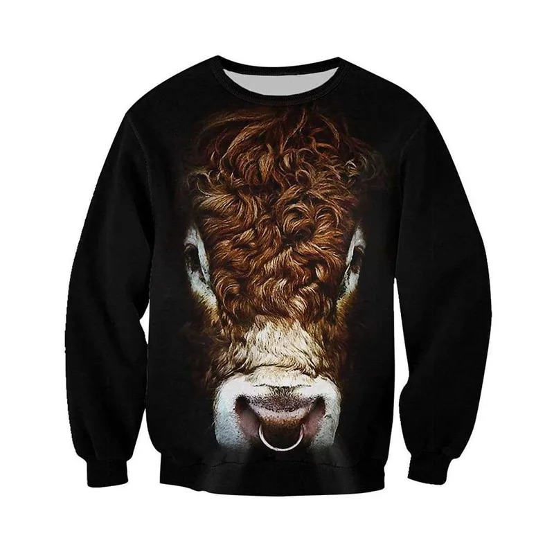 

Cow Art 3D men's and women's full print zipper shirt casual shirt fashion street hip hop Hoodie